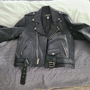 Leather motorcycle jacket
